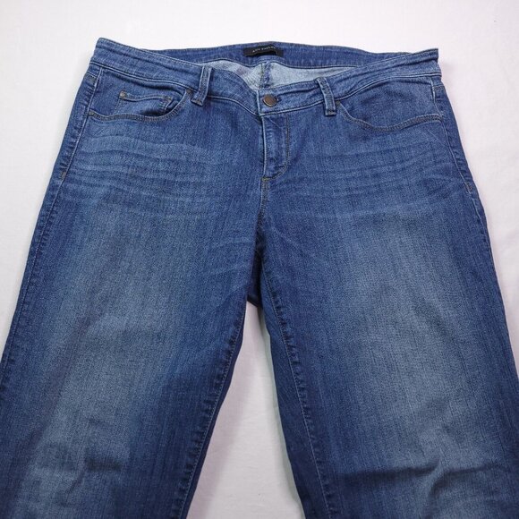 Ann Taylor The Slim Boyfriend Jeans 10 Low Rise Blue Denim Raw Hem Stretch - Picture 6 of 8